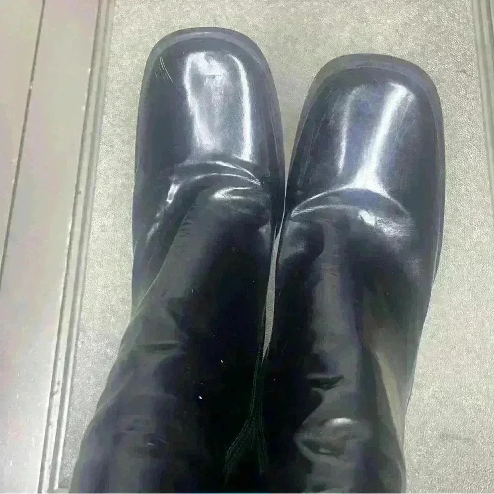 Free People 90s Black Patent Leather Square toe Ankle Boot Retro US 9 - Picture 4 of 11